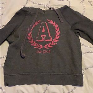 charcoal grey Aeropostale cropped hoodie